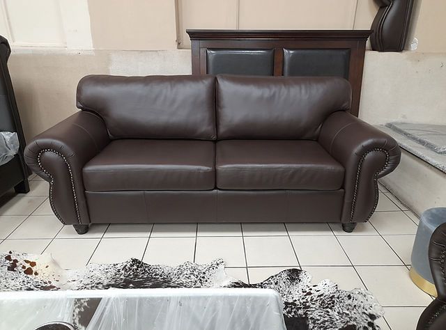 Oxford Dark brown genuine leather couch