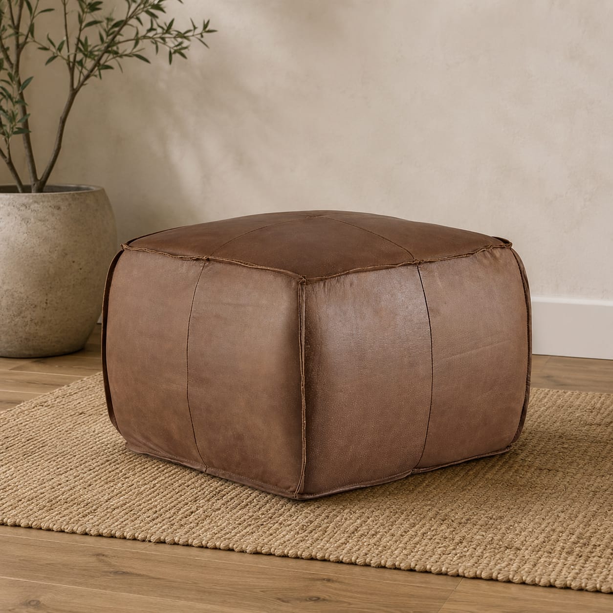 Venus Genuine Leather Ottoman