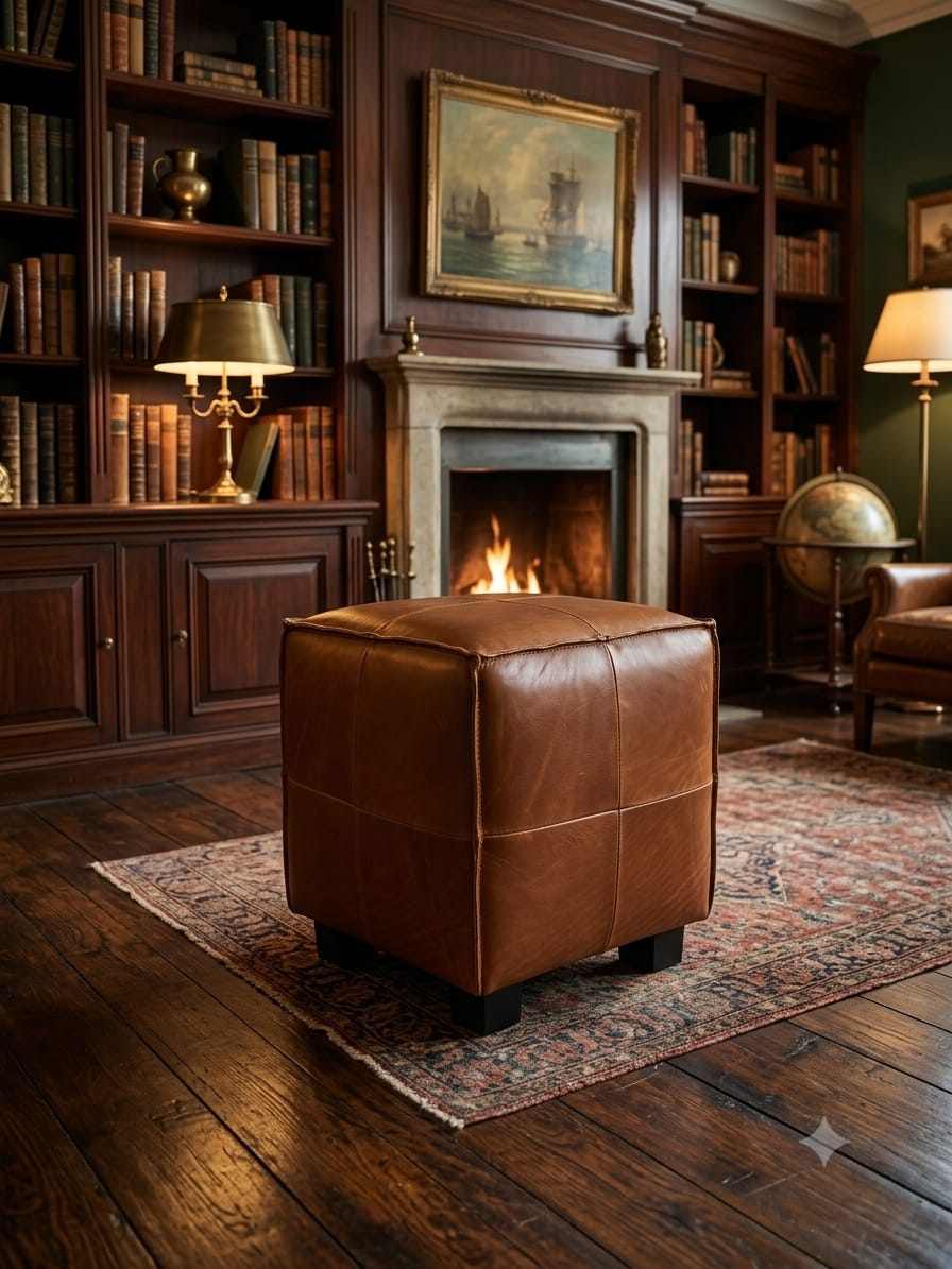 Venus Genuine Leather Ottoman