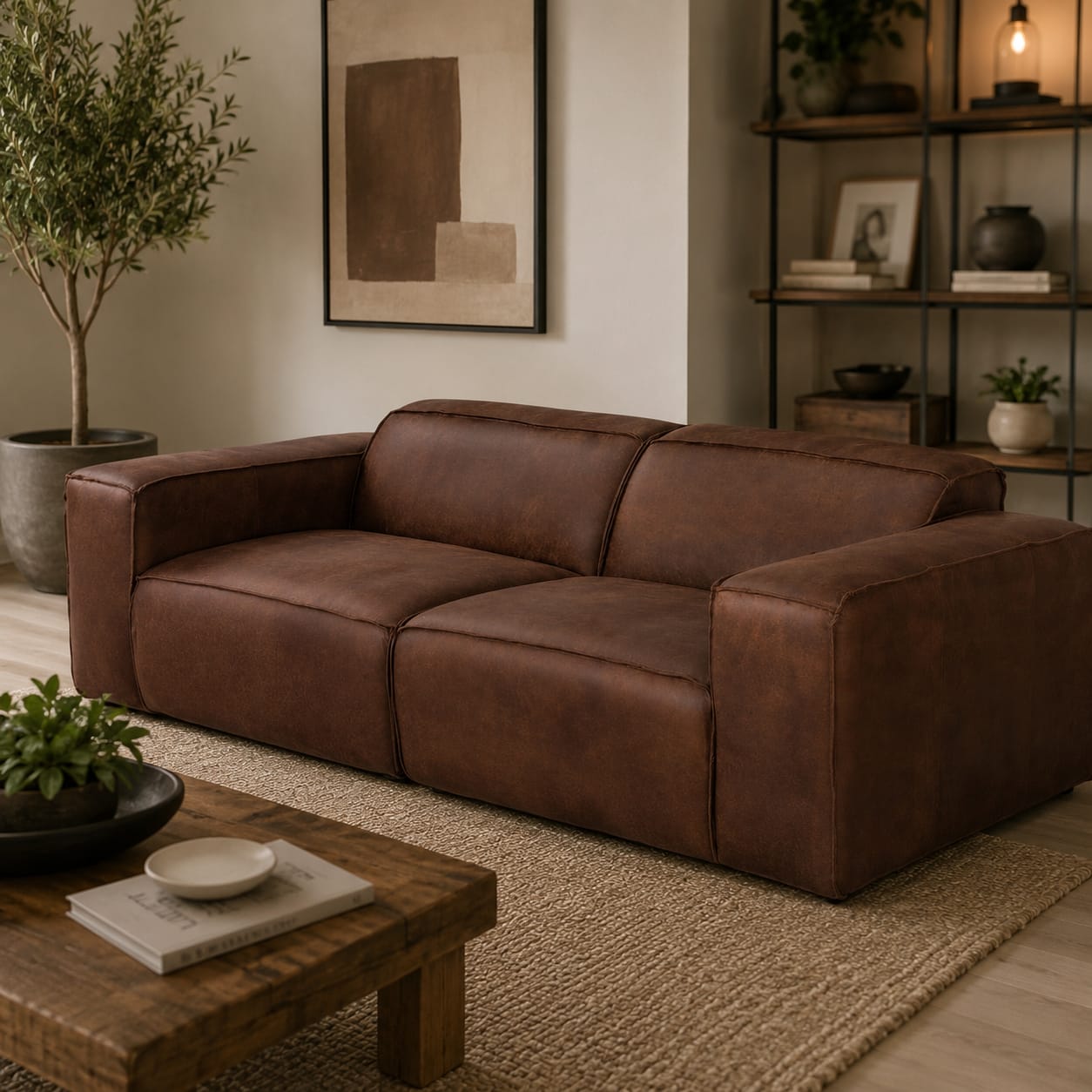 Denver Genuine Leather Couch